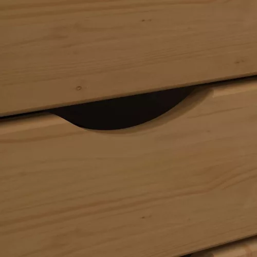 MOSS mézbarna tömör fenyőfa görgős szekrény fiókokkal