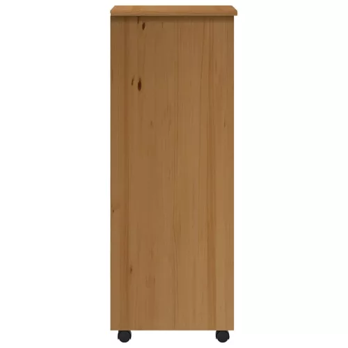 MOSS mézbarna tömör fenyőfa görgős szekrény fiókokkal