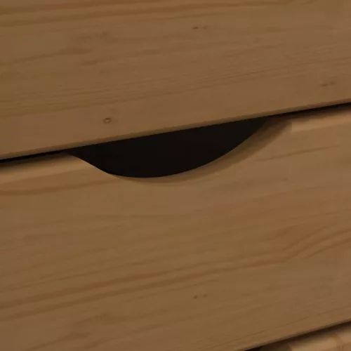 MOSS mézbarna tömör fenyőfa görgős szekrény fiókokkal