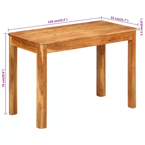 Tömör akácfa étkezőasztal 110 x 55 x 76 cm