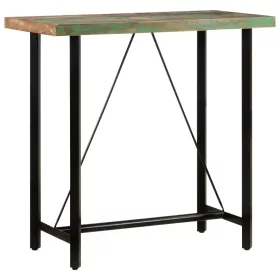   Tömör újrahasznosított fa és vas bárasztal 110 x 55 x 107 cm