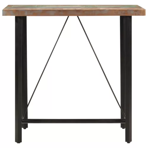 Tömör újrahasznosított fa és vas bárasztal 110 x 55 x 107 cm