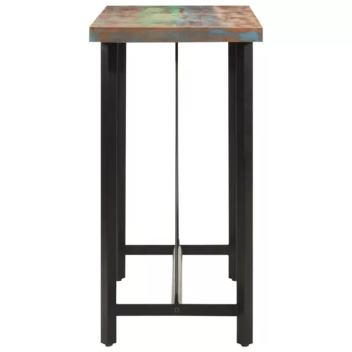 Tömör újrahasznosított fa és vas bárasztal 110 x 55 x 107 cm