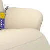 Krémszínű dönthető műbőr masszázsfotel lábzsámollyal