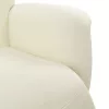 Krémszínű bársony dönthető fotel lábtartóval