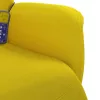 Sárga bársony dönthető masszázsfotel lábtartóval