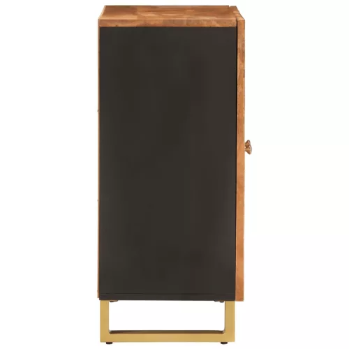 Barna és fekete tömör mangófa kisszekrény 60x33,5x75 cm