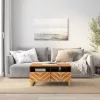 Barna és fekete tömör mangófa dohányzóasztal 80 x 54 x 40 cm