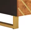 Barna és fekete tömör mangófa dohányzóasztal 80 x 54 x 40 cm