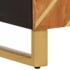 Barna és fekete tömör mangófa kisszekrény 60x33,5x75 cm