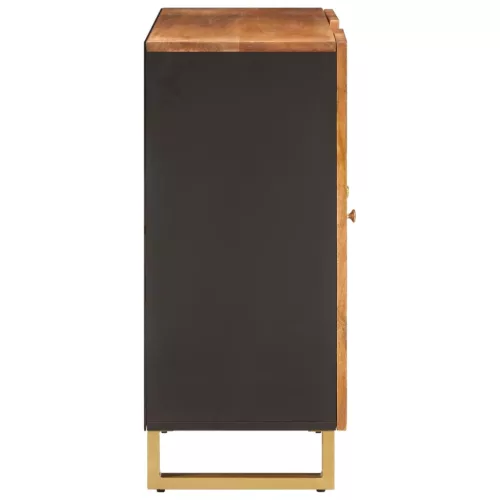 Barna és fekete tömör mangófa kisszekrény 90x33,5x75 cm