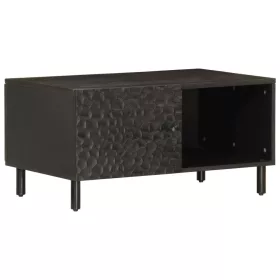 Fekete tömör mangófa dohányzóasztal 80 x 50 x 40 cm