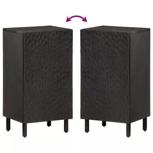 Fekete tömör mangófa tálalószekrény 40 x 33 x 75 cm
