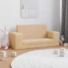 Kétszemélyes krémszínű puha plüss gyerek kanapéágy
