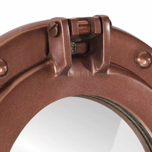 Alumínium és üveg fali lőrés tükör Ø38 cm