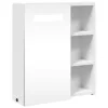 Fehér tükrös fürdőszobaszekrény LED-del 45 x 13 x 52 cm