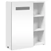 Fehér tükrös fürdőszobaszekrény LED-del 45 x 13 x 52 cm