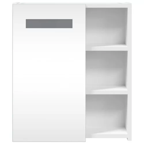 Fehér tükrös fürdőszobaszekrény LED-del 45 x 13 x 52 cm