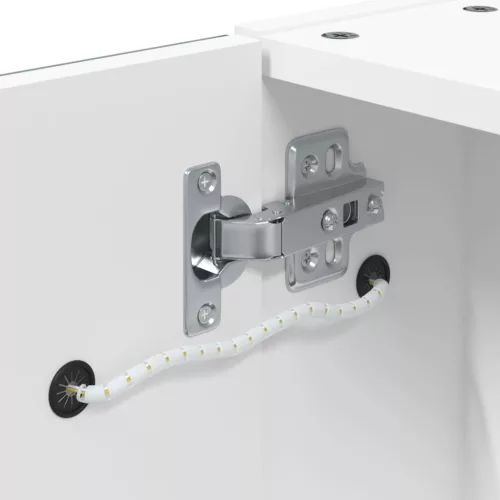 Fehér tükrös fürdőszobaszekrény LED-del 45 x 13 x 52 cm