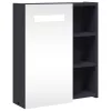 Szürke tükrös fürdőszobaszekrény LED-del 45 x 13 x 52 cm