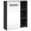 Szürke tükrös fürdőszobaszekrény LED-del 45 x 13 x 52 cm