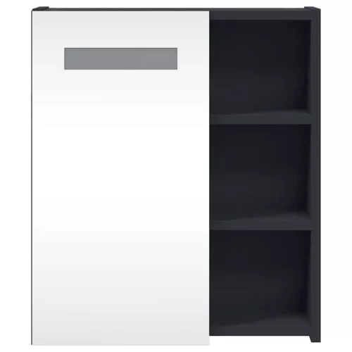 Szürke tükrös fürdőszobaszekrény LED-del 45 x 13 x 52 cm