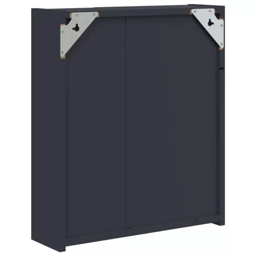 Szürke tükrös fürdőszobaszekrény LED-del 45 x 13 x 52 cm