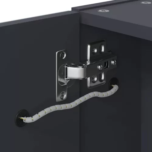 Szürke tükrös fürdőszobaszekrény LED-del 45 x 13 x 52 cm