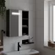 Fekete tükrös fürdőszobaszekrény LED-del 45 x 13 x 52 cm