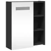 Fekete tükrös fürdőszobaszekrény LED-del 45 x 13 x 52 cm