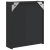 Fekete tükrös fürdőszobaszekrény LED-del 45 x 13 x 52 cm