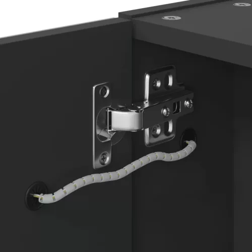Fekete tükrös fürdőszobaszekrény LED-del 45 x 13 x 52 cm