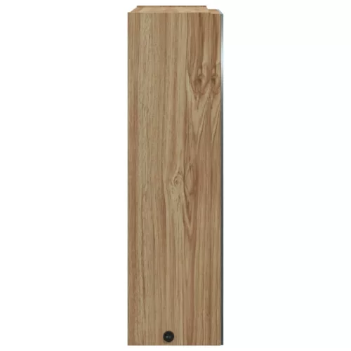 Tölgyszínű tükrös fürdőszobaszekrény LED-del 45 x 13 x 52 cm