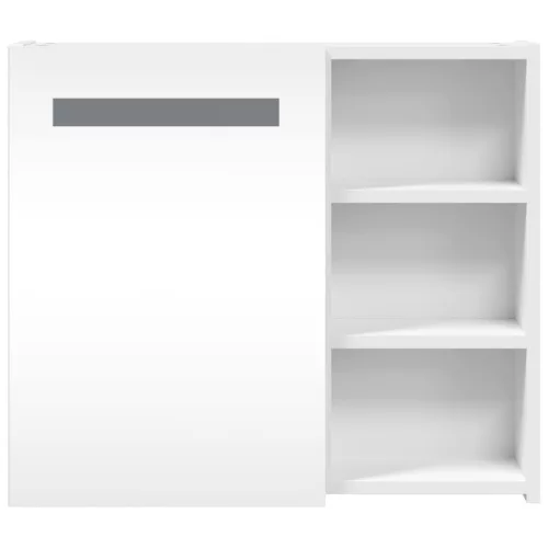 Fehér tükrös fürdőszobaszekrény LED-del 60 x 13 x 52 cm