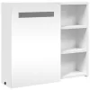 Fehér tükrös fürdőszobaszekrény LED-del 60 x 13 x 52 cm