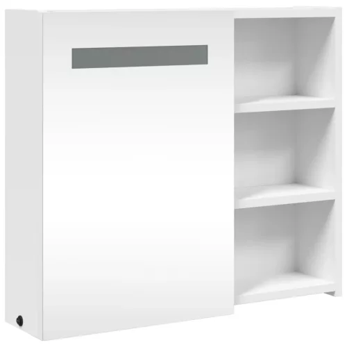 Fehér tükrös fürdőszobaszekrény LED-del 60 x 13 x 52 cm