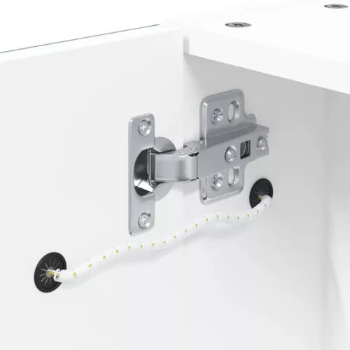 Fehér tükrös fürdőszobaszekrény LED-del 60 x 13 x 52 cm