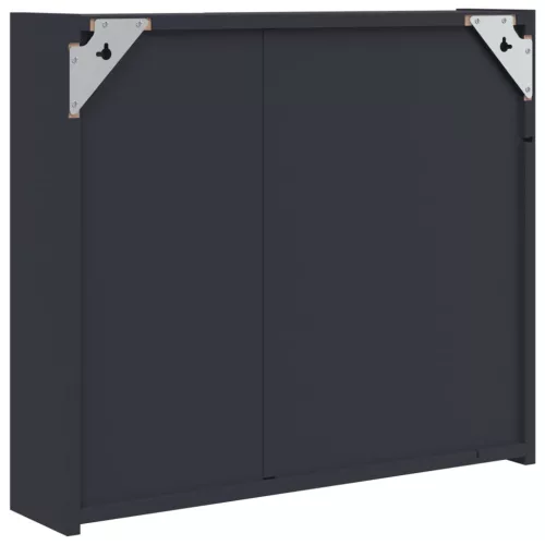 Szürke tükrös fürdőszobaszekrény LED-del 60 x 13 x 52 cm