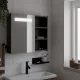 Fekete tükrös fürdőszobaszekrény LED-del 60 x 13 x 52 cm