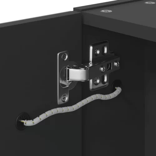 Fekete tükrös fürdőszobaszekrény LED-del 60 x 13 x 52 cm