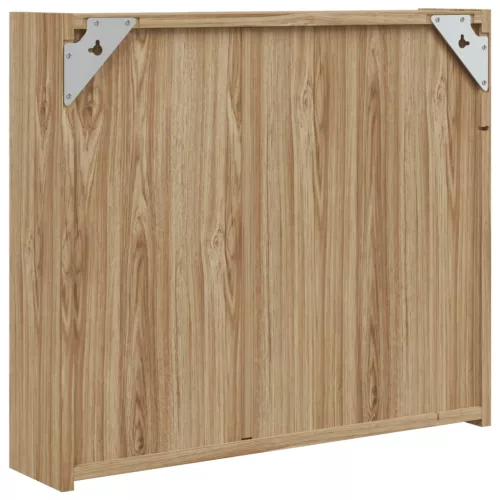 Tölgyszínű tükrös fürdőszobaszekrény LED-del 60 x 13 x 52cm