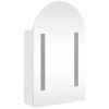 Fehér ívelt tükrös fürdőszobaszekrény LED-del 42 x 13 x 70 cm