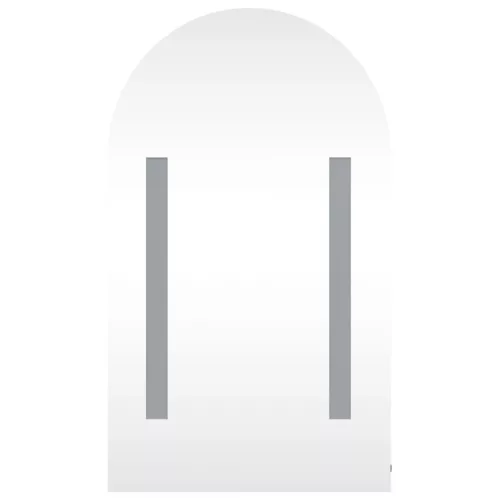 Fehér ívelt tükrös fürdőszobaszekrény LED-del 42 x 13 x 70 cm