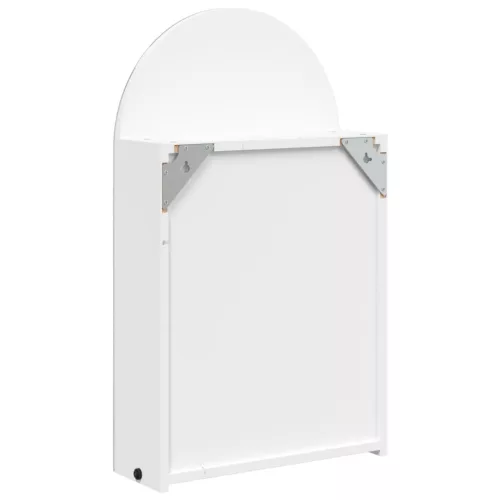 Fehér ívelt tükrös fürdőszobaszekrény LED-del 42 x 13 x 70 cm