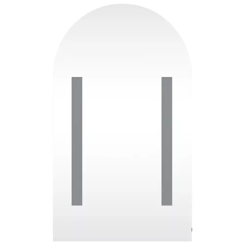 Szürke ívelt tükrös fürdőszobaszekrény LED-del 42 x 13 x 70 cm