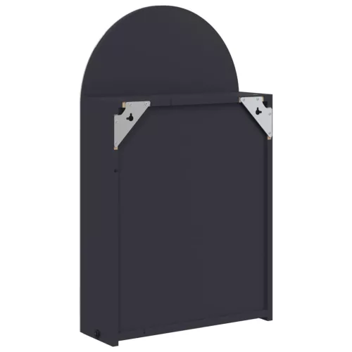 Szürke ívelt tükrös fürdőszobaszekrény LED-del 42 x 13 x 70 cm