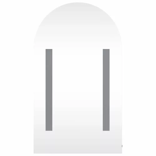 Fekete ívelt tükrös fürdőszobaszekrény LED-del 42 x 13 x 70 cm