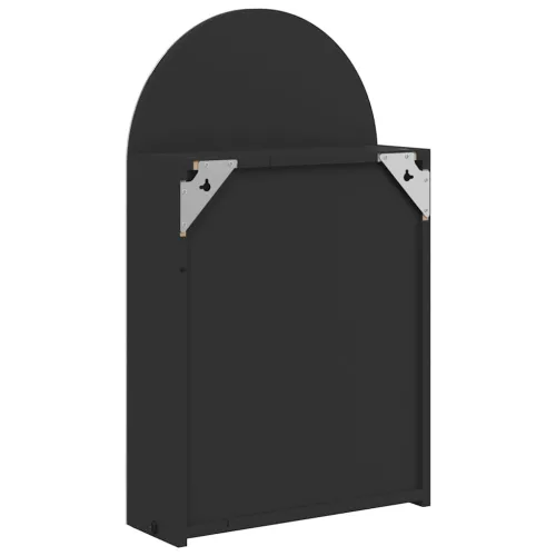 Fekete ívelt tükrös fürdőszobaszekrény LED-del 42 x 13 x 70 cm