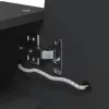 Fekete ívelt tükrös fürdőszobaszekrény LED-del 42 x 13 x 70 cm
