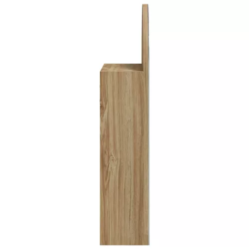 Tölgyszínű fürdőszobai ívelt tükörszekrény LED-del 42x13x70 cm